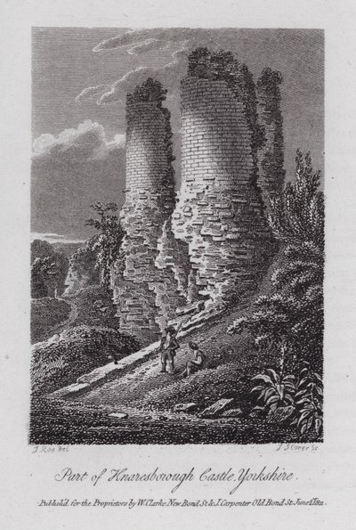 Partie du château de Knaresborough, Yorkshire - English School