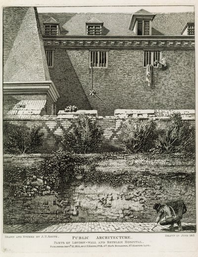 Partie du mur de Londres et hôpital de Bethléem - English School