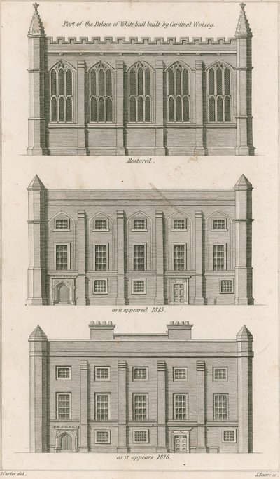 Partie du Palais de Whitehall construit par le Cardinal Wolsey - English School