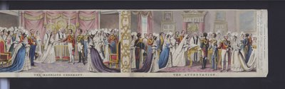 Partie du panorama du mariage de la reine Victoria, vers 1840 - English School
