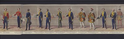 Partie du panorama du mariage de la reine Victoria, vers 1840 (aquatinte colorée à la main) - English School