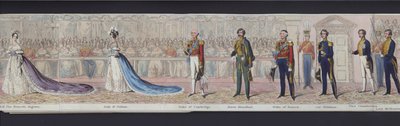 Partie du panorama du mariage de la reine Victoria, vers 1840 (aquatinte colorée à la main) - English School