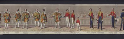 Partie du panorama du mariage de la reine Victoria, vers 1840 - English School