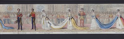 Partie du panorama du mariage de la reine Victoria, vers 1840 - English School