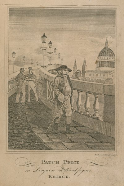 Patch Price déguisé sur le pont de Blackfryars - English School