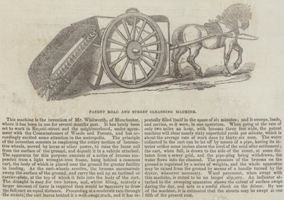 Machine brevetée de nettoyage des routes et des rues (gravure) - English School