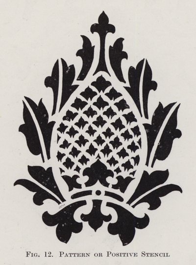 Motif ou pochoir positif (lithographie) - English School