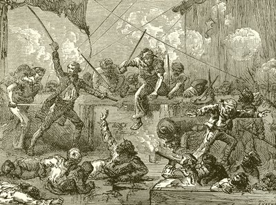 Paul Jones abordant le Serapis - English School