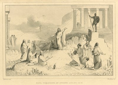 Paul prêchant à Athènes, Actes XVII, 22, 34 - English School