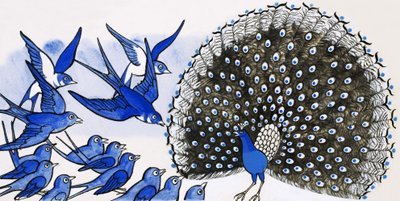 Paon et autres oiseaux - English School