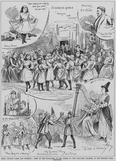 Représentation de jeux folkloriques anglais anciens et de mumming lors de la soirée du Folklore Congress, Mercers