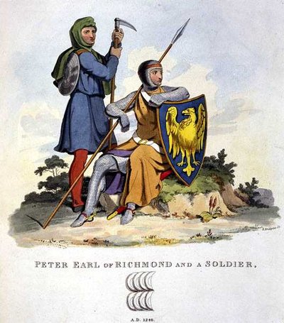 Peter, Comte de Richmond et un Soldat - English School