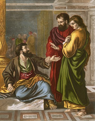 Pierre et Jean à la porte du temple - English School