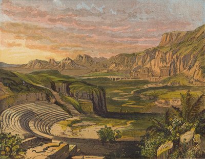 Petra, Jordanie (lithographie en couleur) - English School