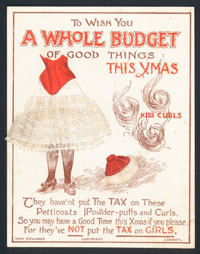Jupons, houppettes et boucles, carte de Noël - English School