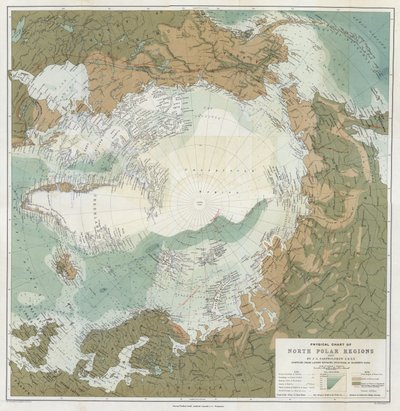 Carte physique des régions polaires nord - English School