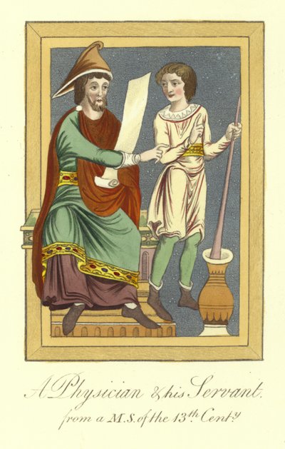 Médecin et son serviteur, 13ème siècle - English School