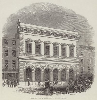 Façade de Piccadilly du musée de géologie économique (gravure) - English School