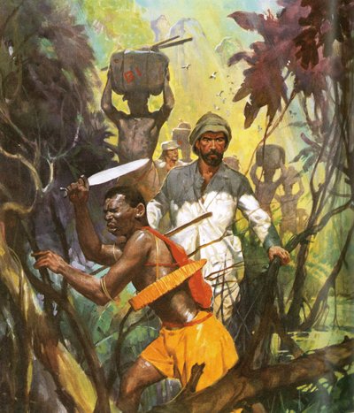Pierre Brazza explorant le fleuve Ogowe - English School