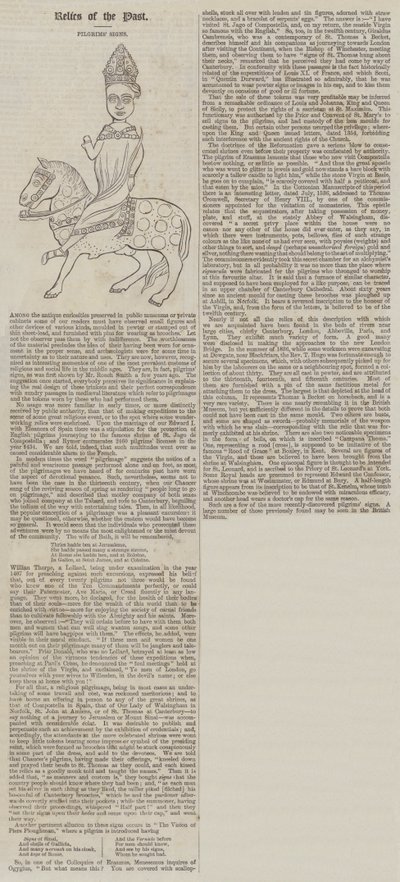 Signe des pèlerins (gravure) - English School