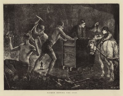 Mineurs taillant le charbon - English School