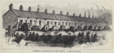 Habitations des mineurs dans le Nord (gravure) - English School