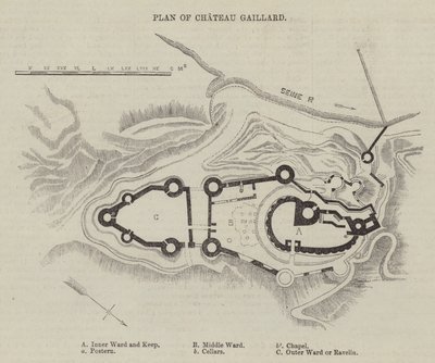 Plan du Château Gaillard (gravure) - English School