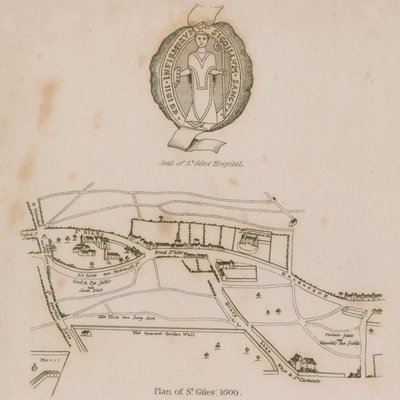 Plan de St Giles in the Fields, Londres, en 1600 - English School