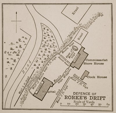 Plan de la défense de Rorke