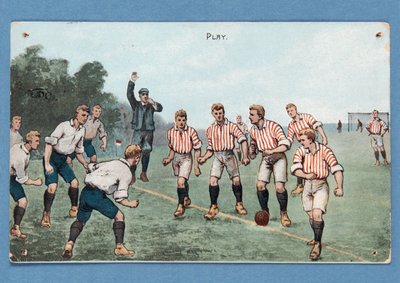 Jeu, carte postale représentant un match de football - English School