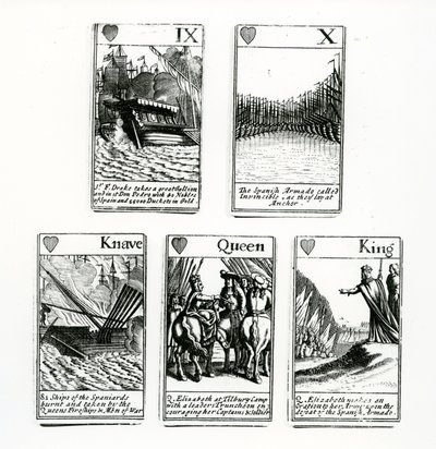 Cartes à jouer représentant les événements de l