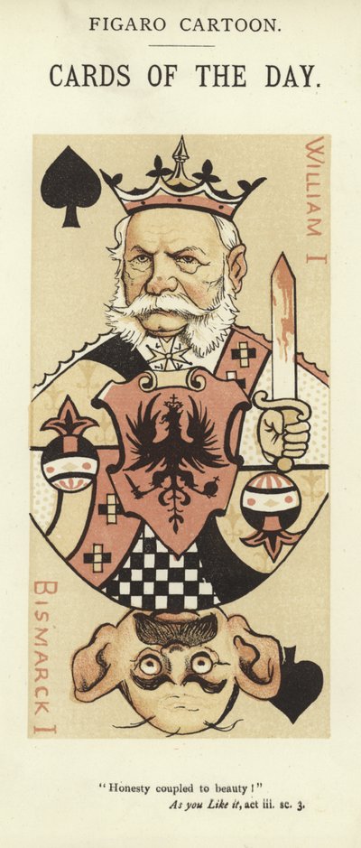 Carte à jouer avec Guillaume Ier et Otto von Bismarck - English School