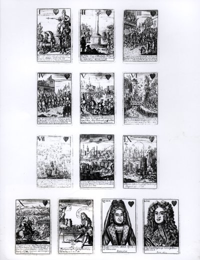 Cartes à jouer commémorant la guerre de Succession d