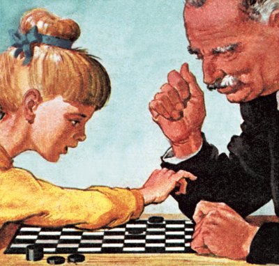 Jouer aux dames ou aux échecs - English School
