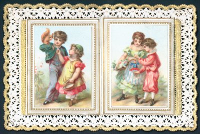 Jouant avec un écureuil et des jouets, Carte de Noël - English School