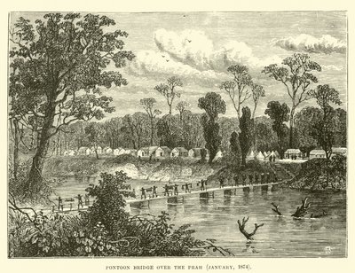 Pont de pontons sur le Prah, janvier 1874 - English School