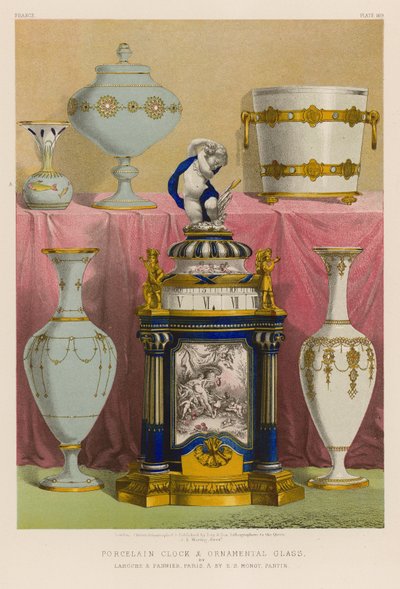 Horloge en Porcelaine et Verre Ornemental - English School