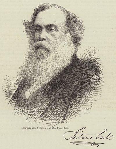 Portrait et autographe de Sir Titus Salt - English School