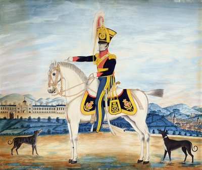 Portrait du capitaine William Manfull en uniforme militaire complet, 1822 - English School