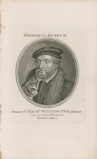 Portrait de Sir Richard Whittington et son chat - English School