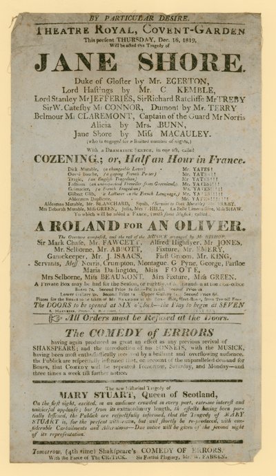 Affiche pour Jane Shore - English School