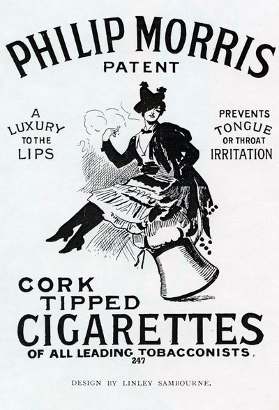 Affiche pour les cigarettes Philip Morris, conçue par Linsay Sambourne, 1896 - English School