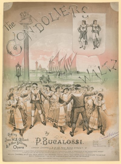 Affiche pour The Gondoliers Waltz par P Bucalossi sur des airs de l