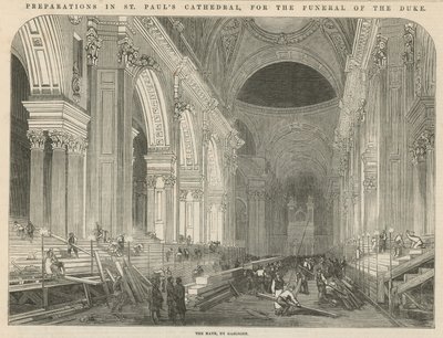 Préparatifs dans la cathédrale Saint-Paul pour les funérailles du duc - English School