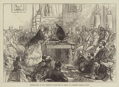 Présentation de la liberté de la ville de Londres à la baronne Burdett-Coutts - English School