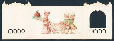 Présenter le pudding de Noël, Carte de Noël - English School