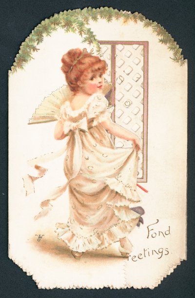 Jolie fille dansant, Carte de Noël - English School