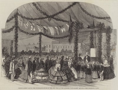 Le Prince Albert posant la première pierre de la nouvelle aile de l