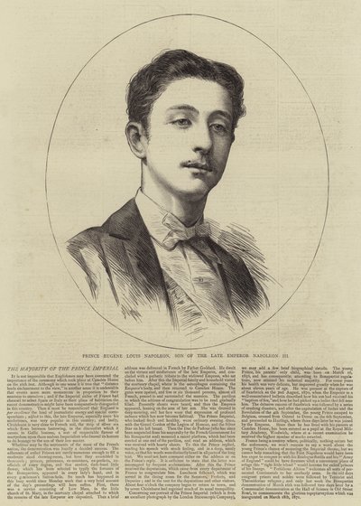 Prince Eugène Louis Napoléon, fils du défunt empereur Napoléon III - English School