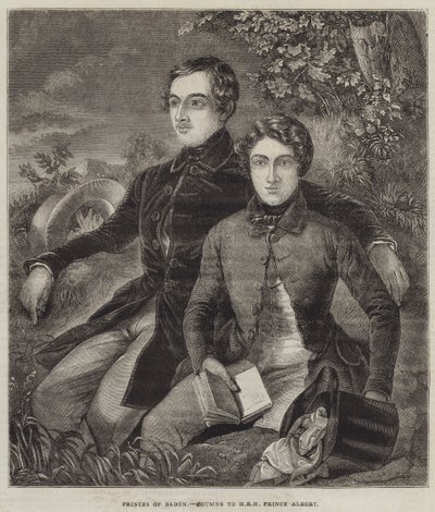 Princes de Bade, cousins de SAR le Prince Albert (gravure) - English School